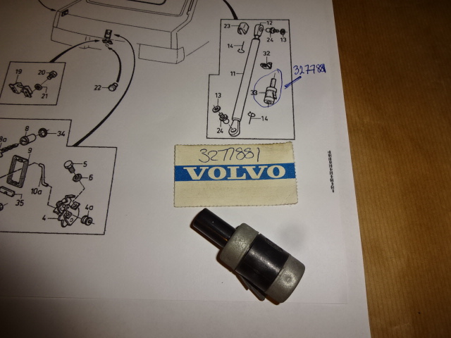 Original Volvo 340- Strömställare, eluppvärmd baklucka ( L 50 mm. ) Original Volvo 3277881